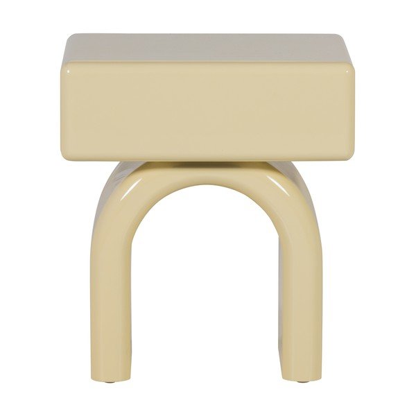 Helekollane läikiv öökapp Zorel - WOOOD