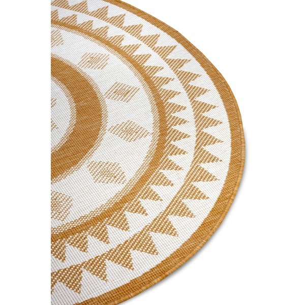 Ookerkollane-valge ümmargune õuevaip ø 140 cm Jamaica - NORTHRUGS-image-4
