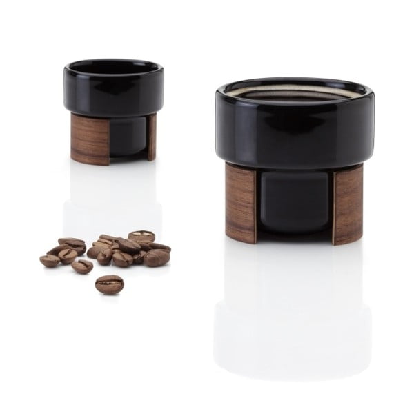 Set hrnků na espresso Warm Black Walnut, 8 cl, 2 ks