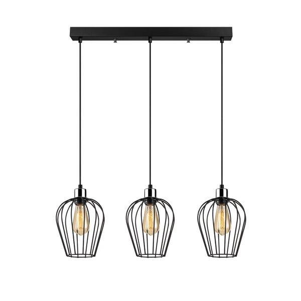 Must rippvalgusti 3 pirnile Tel Long - Opviq lights-image-2