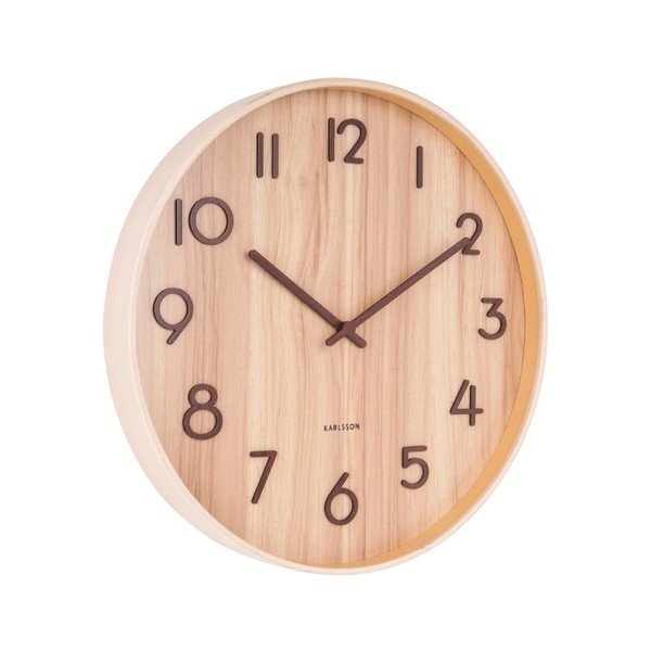 Lehtpuidust helepruun seinakell Medium, ø 40 cm Pure - Karlsson-image-2