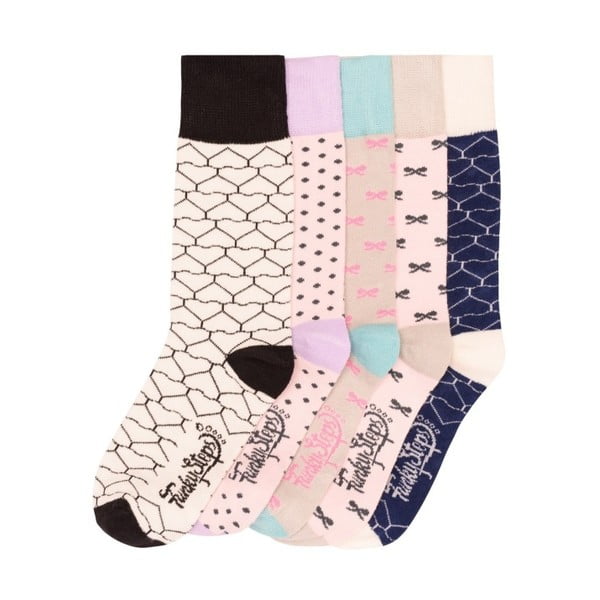 Sada 5 párů barevných ponožek Funky Steps Beiges, velikost 35 – 39