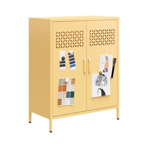 Kollane metallist kapp 80x102x40 cm Annie - Støraa-image-4