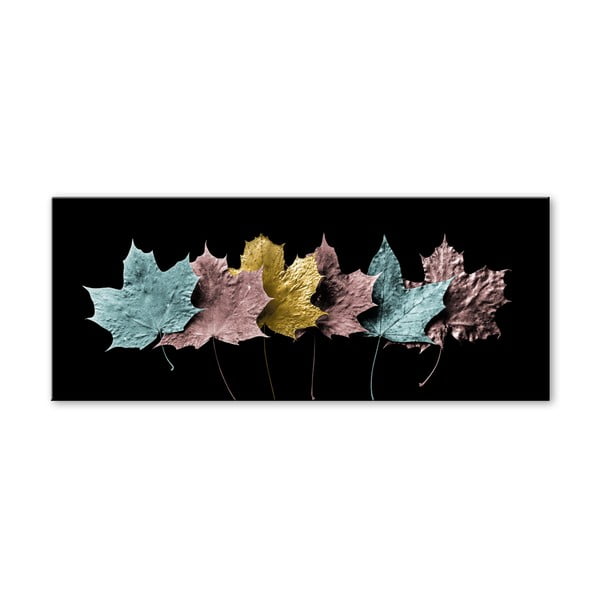 Obraz Styler Glas Pastell Leafes, 50 x 125 cm