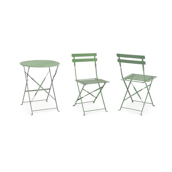 Salveirohelise terasest aia söögimööbli komplekt kahele Austin - Bizzotto-image-2