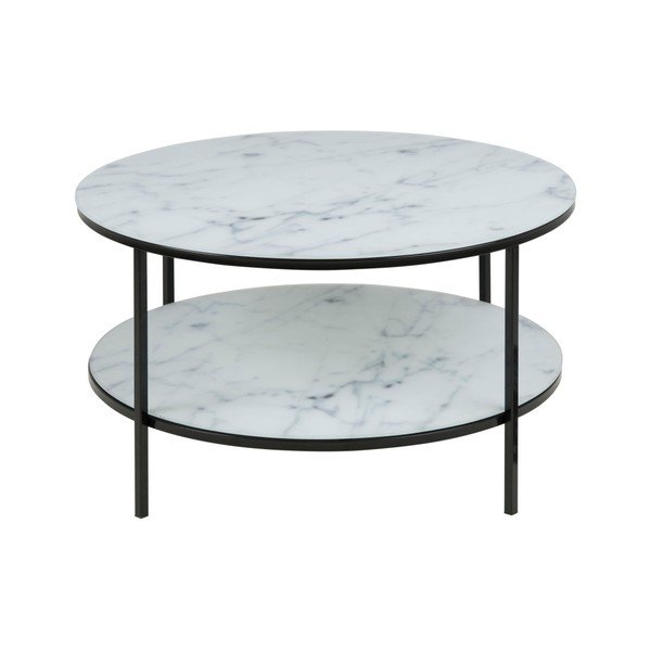 Valge ümmargune kohvilaud ø 80 cm Alisma - Actona-image-2