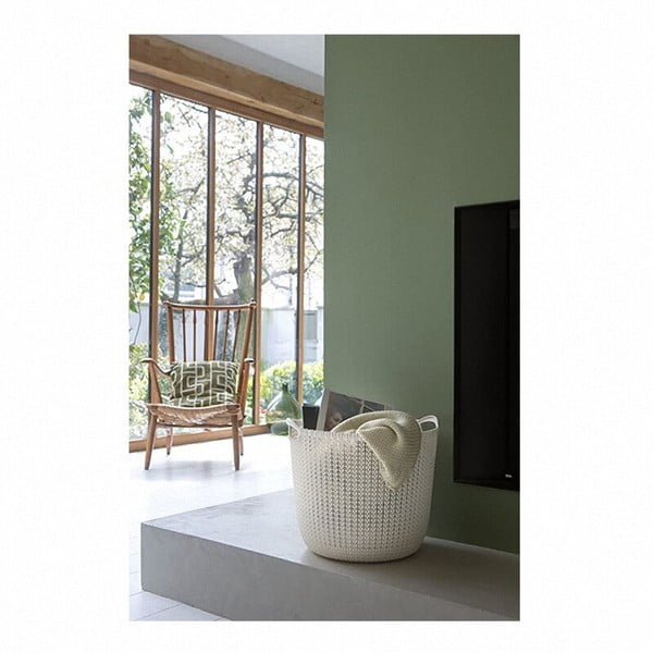 Kreemne ladustamise ümmargune korv Knit - Curver-image-1