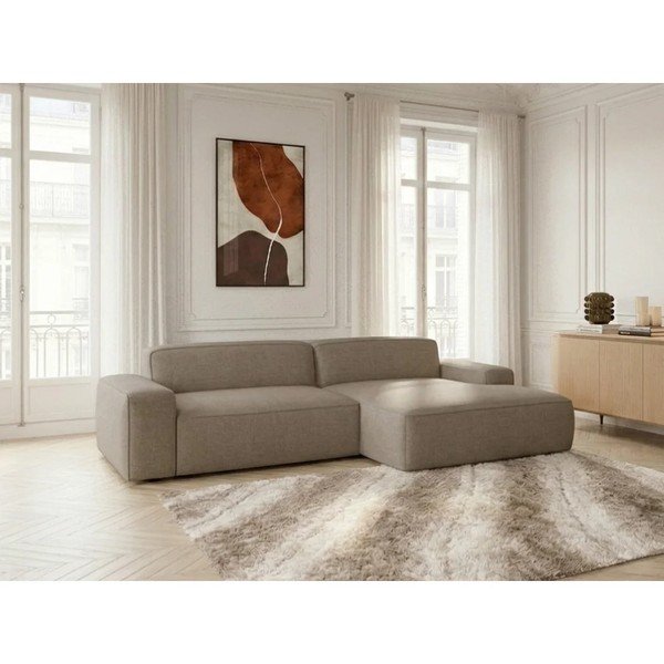 Hallikaspruun diivanvoodi/elektrilise istmepikendusega nurgadiivan (paremas nurgas) Abel - Bobochic Paris-image-3