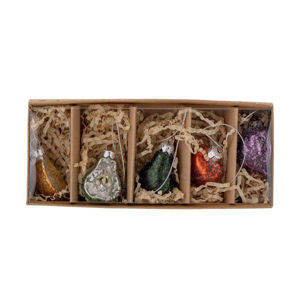 Klaasist jõulukaunistused, 5tk komplektis Finka - Bloomingville-image-2