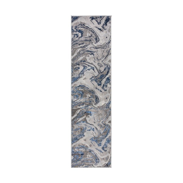 Sinine/halli värvi vaibajooksja 80x300 cm Marbled - Flair Rugs