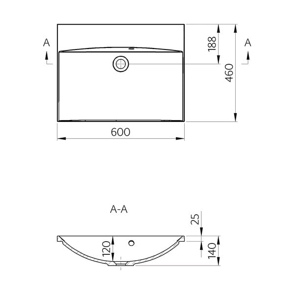 Valge marmorist valamu 60x46 cm Maria - Sapho-image-1