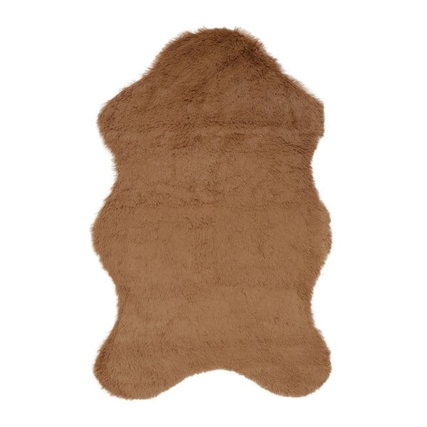 Hnědý koberec z umělé kožešiny Pelus Brown, 60 x 90 cm