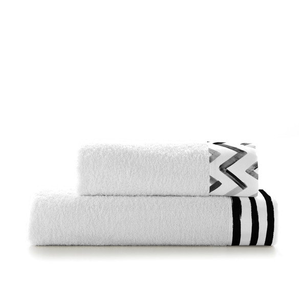 Komplekt 2 puuvillast rätikuga Triibud Stripes Juego - Blanc-image-2