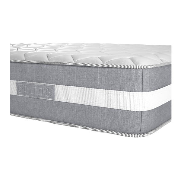 Šedá boxspring postel s ozdobným čelem a matrací z paměťové pěny Ted Lapidus Maison PÉRIDOT, 160 x 200 cm-image-4