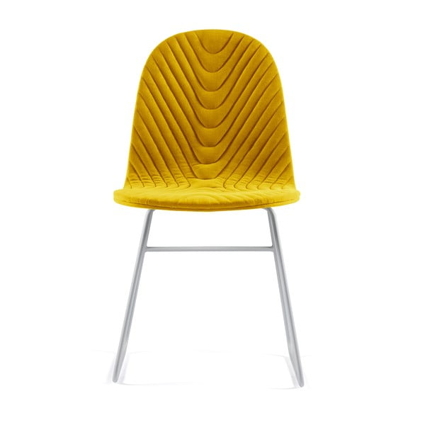 Žlutá židle s kovovými nohami Iker Mannequin V Wave