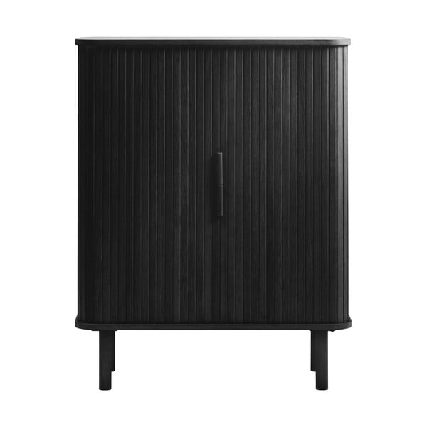 Must tammedekooriga lükandustega kummut 113x90 cm Cavo - Unique Furniture
