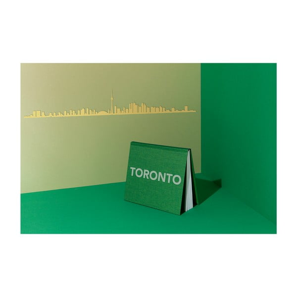 Pozlacená nástěnná dekorace se siluetou města The Line Toronto