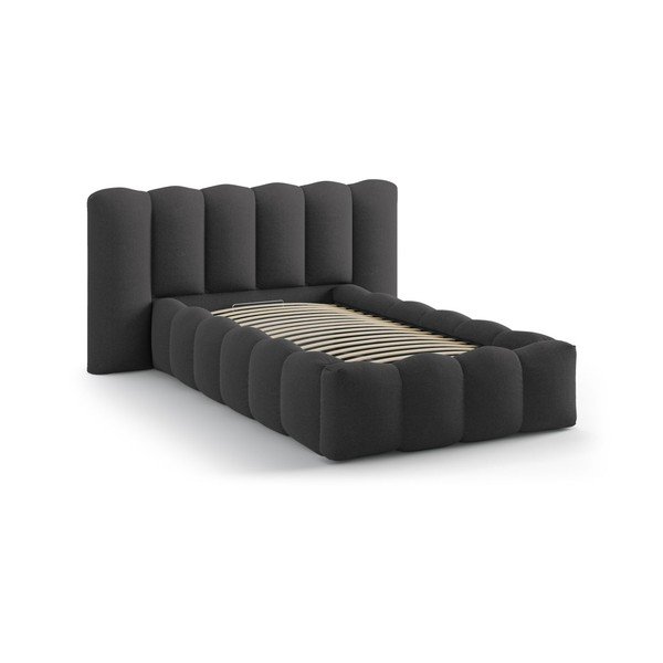 Antratsiitne polsterdatud üheinimesevoodi koos panipaiga ja voodipõhjaga 90x200 cm Lupine - Micadoni-image-2