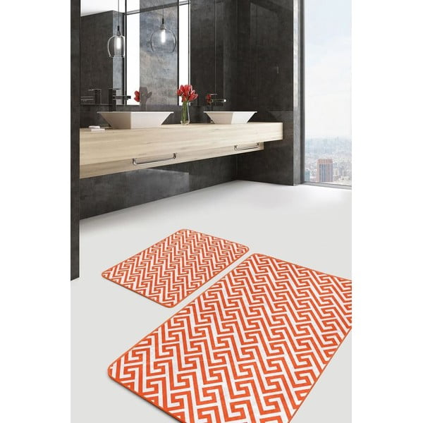 Oranžid sametist vannitoamatid 2tk komplektis 60x100 cm - Mila Home-image-4