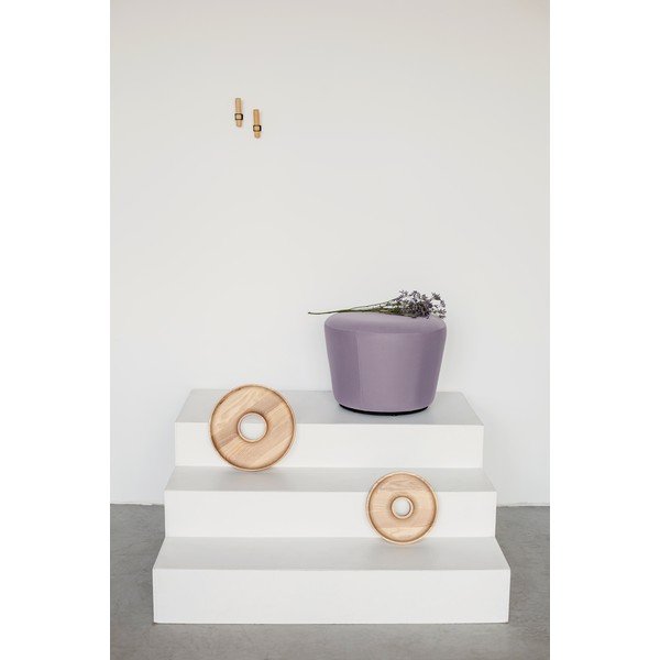 Konjaki pruunist nahast puff , ø 52 cm Naïve - EMKO-image-3