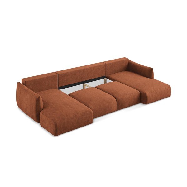 Terrakottapunane šenillist nurgadiivanvoodi (U-kujuline) Leila - Makamii-image-4