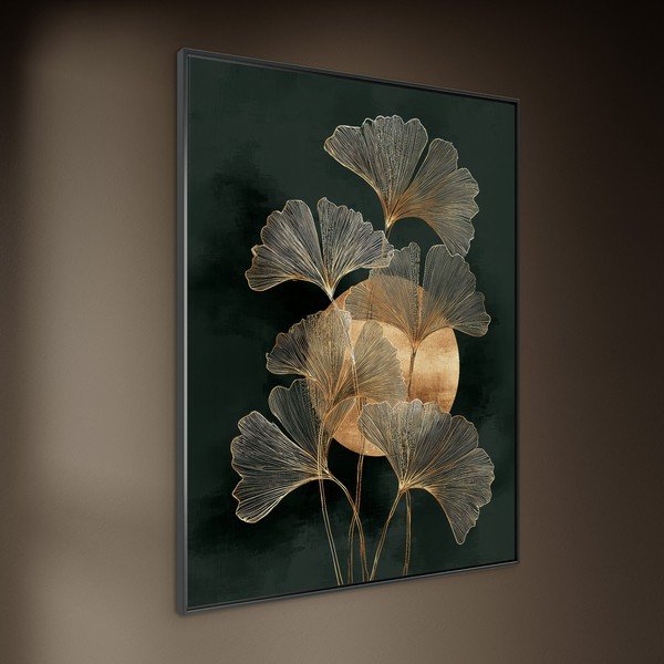 Trükitud pilt raamiga 60x80 cm Gold Ginkgo - Styler-image-2