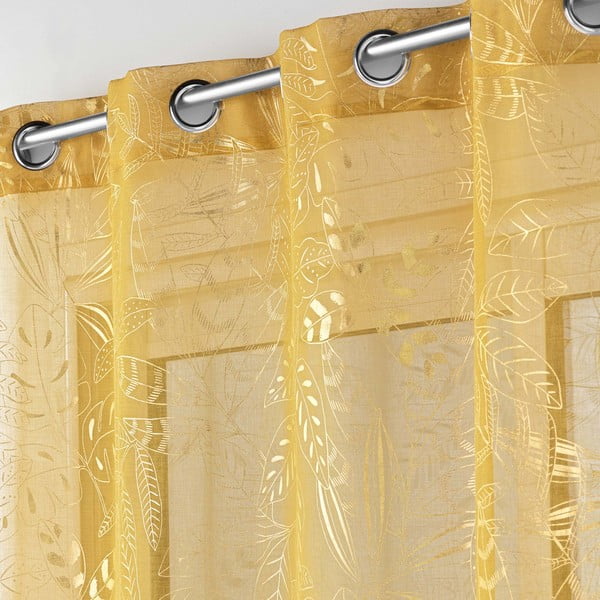 Kollane voile kardin 140x280 cm Belflor - douceur d'intérieur-image-1