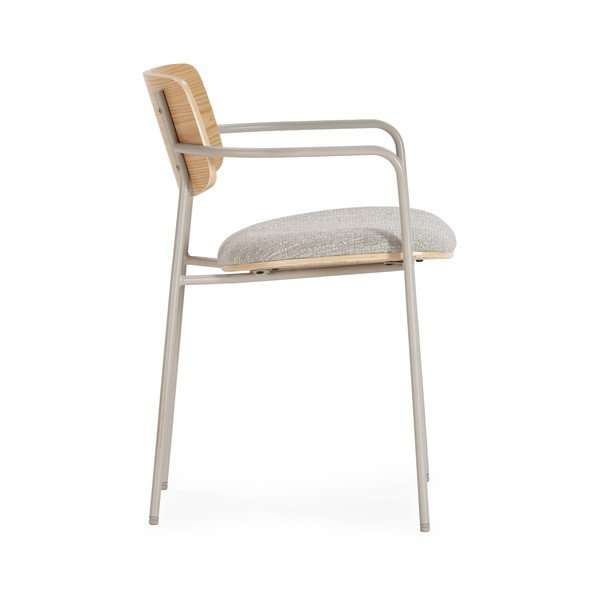 Helehallid/naturaalse polstriga söögitoolid käetugedega komplektis Nour - MOME-image-3