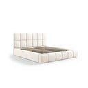 Kreem polsterdatud sametist kaheinimesevoodi koos voodipõhja ja panipaigaga 180x200 cm Bellis - Micadoni