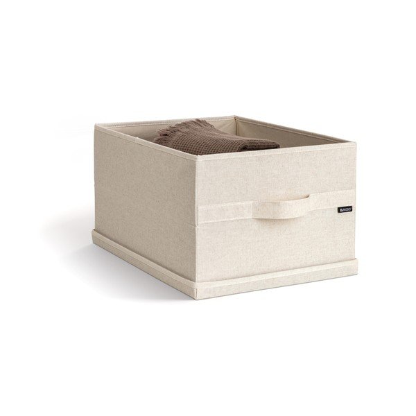 Beež tekstiilist hoiukast koos kaanega 36x46x25 cm Soft Storage Large - Bigso-image-3