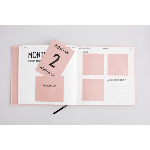Roosa laste mälestusraamat Baby's First Book - Design Letters-image-3