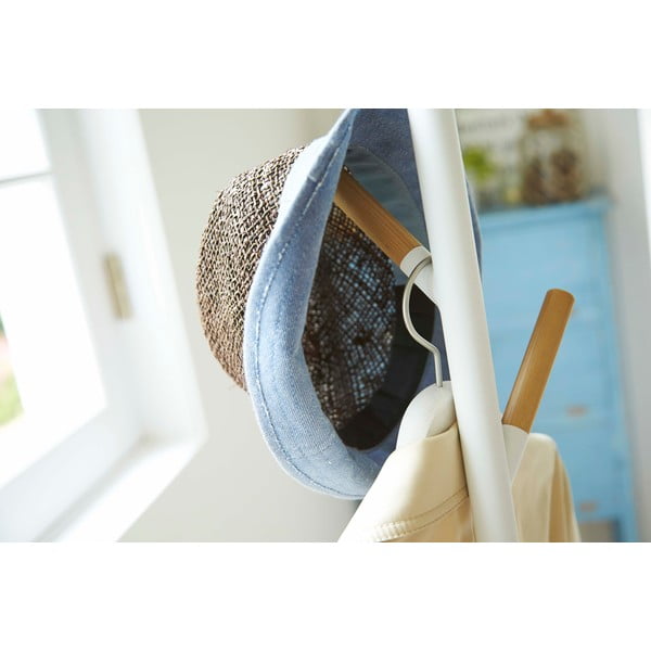 Valge põrandakinnitus koos pöögipuu detailidega Puude kinnitusrihmaga Plain - YAMAZAKI-image-2