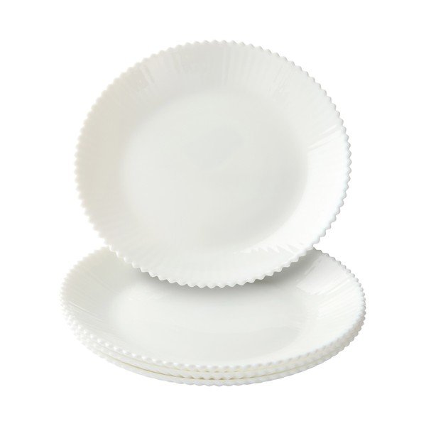 Valged klaastaldrikud komplektis 4 tk ø 25 cm Alessia - Jotex
