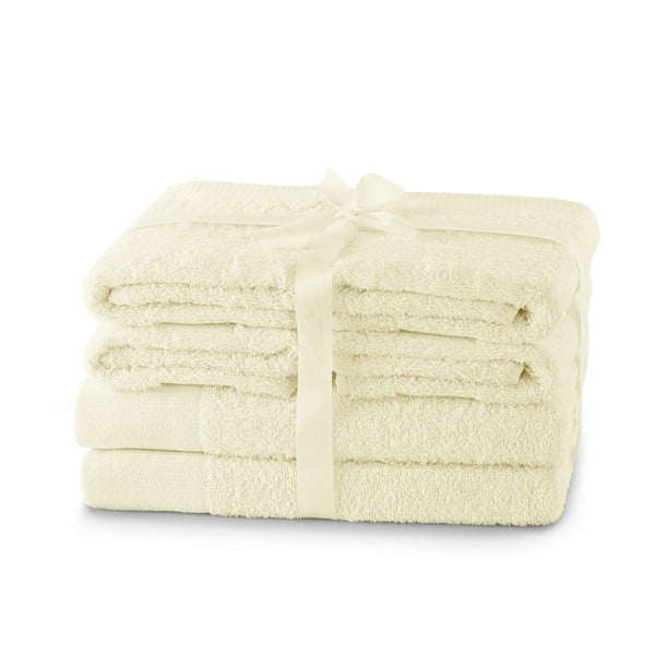 Kreemid froteest puuvillased käterätikud ja saunalinad, komplekt 6 tk Amari – Restilo