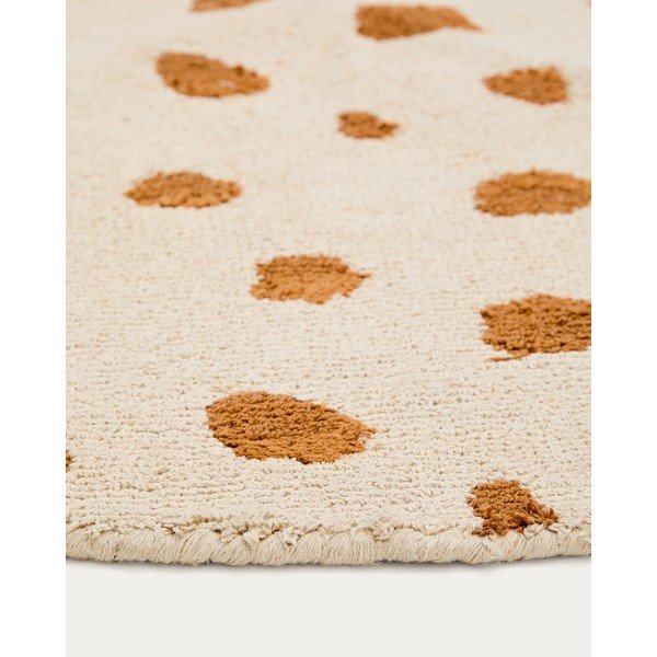 Kreem pestav/käsitsi kootud puuvillane laste vaip ø100 cm Tandani - Kave Home-image-2