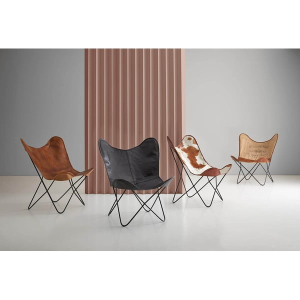 Pruun nahast liblikas tugitool Farfalla - sømcasa-image-1