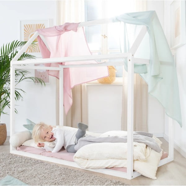 Valge majakujuline lastevoodi 70x140 cm Montessori - Roba-image-4
