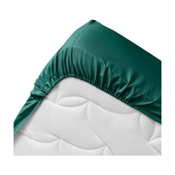 Roheline orgaanilisest puuvillast kummiga lina 140x190 cm Biolina - douceur d'intérieur-image-3