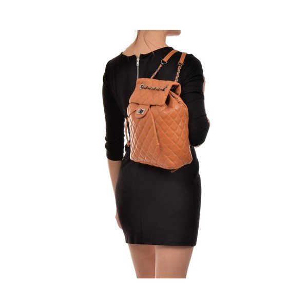 Koňakově hnědý kožený batoh Anna Luchini Lucy-image-3