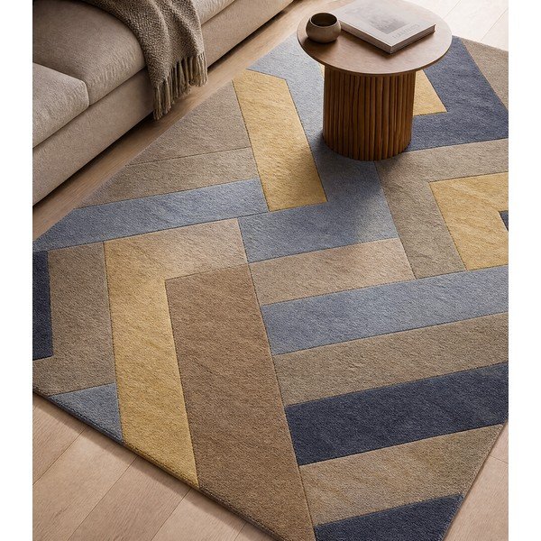 Hall ja kollane vaip Big Zig, 160 x 230 cm Reef - Asiatic Carpets-image-1