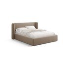 Helepruun polsterdatud kaheinimesevoodi, koos panipaiga ja restiga 180x200 cm Jason – Windsor & Co Sofas