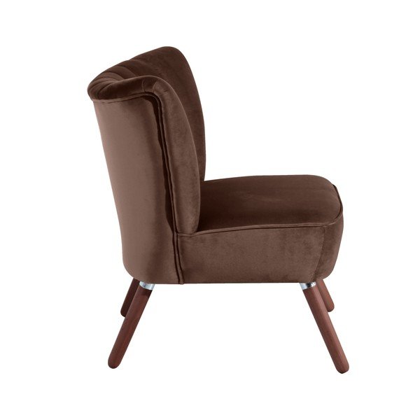 Tmavě hnědé křeslo Max Winzer Alessandro Velour-image-1