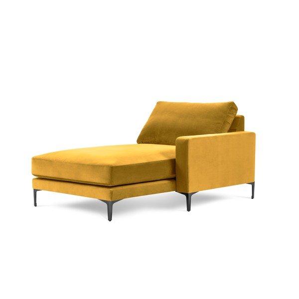 Kollane sametist tugitool (parempoolne nurgatugitool) Harmony – Kooko Home-image-2