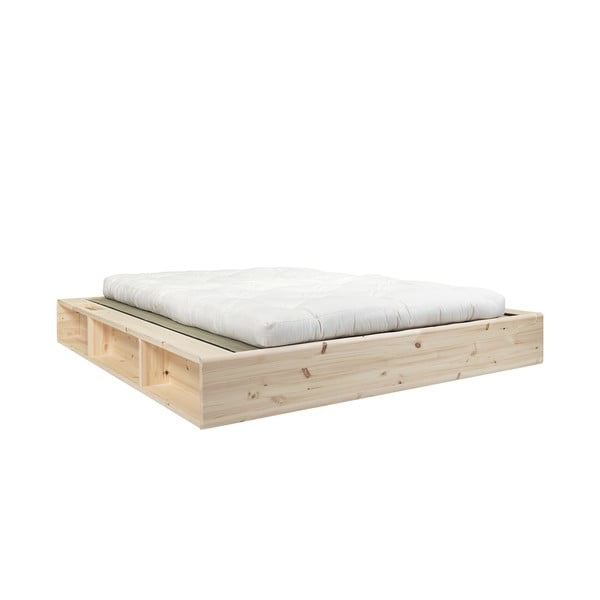 Dvoulůžková postel z masivního dřeva s futonem Comfort a tatami Karup Design Ziggy, 140 x 200 cm