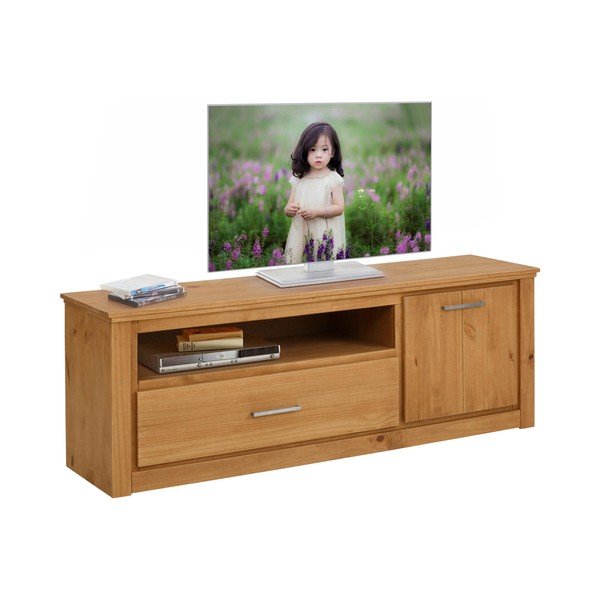 Naturaalset värvi männipuidust telerilaud 160x55 cm Celia - Støraa-image-4