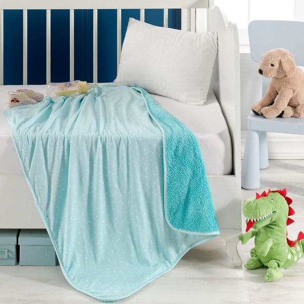 Türkiissinine puuvillane beebitekk 100x80 cm Sunny - Mijolnir-image-3