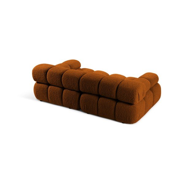 Terrakota värvi buklee kangast mooduldiivan 188 cm - Micadoni-image-2