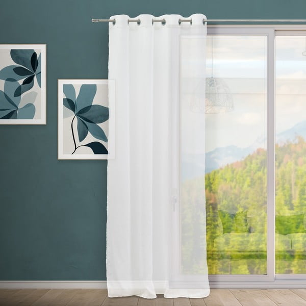 Valge linasegust kardin 140x260 cm Fifties - Casa Selección-image-1