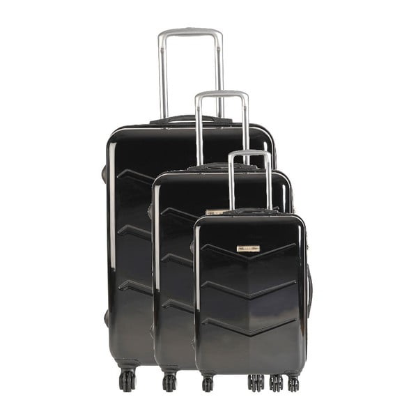 Set 3 cestovních kufrů Majestik Black