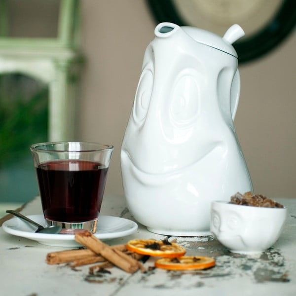 Valge naeratav portselanist teekann , maht 1200 ml Good Mood - 58products-image-1